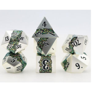 Mica Series 7 piece Metal Dice Set
